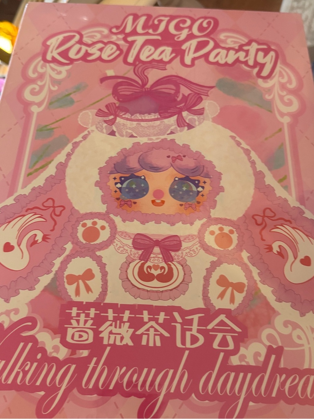 Migo 600% Rose Tea Party collectible plush doll, soft fur BLIND BOX! SEALED